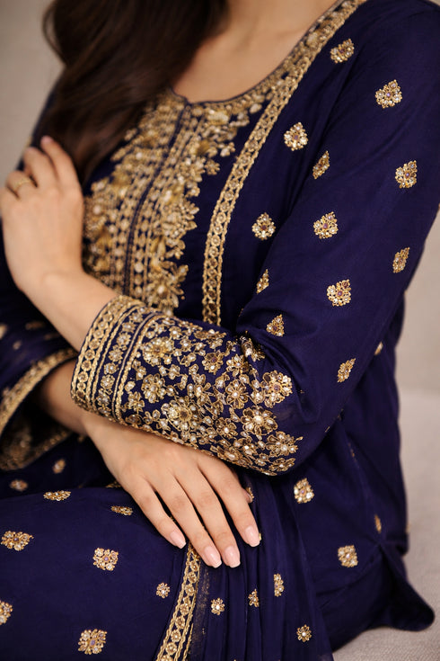 Baba Posh Embroidered Chiffon 3PC Suit BP-13