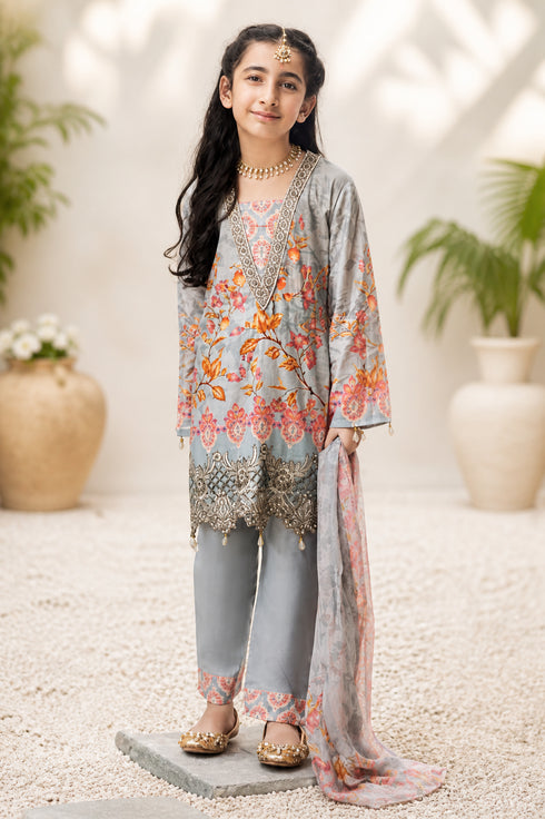 Simrans Mother N Daughter Premium Lawn Kids 3 Piece Suit - SKC01K