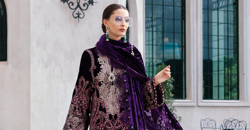Maria B Embroidered Velvet Suit WL-1311