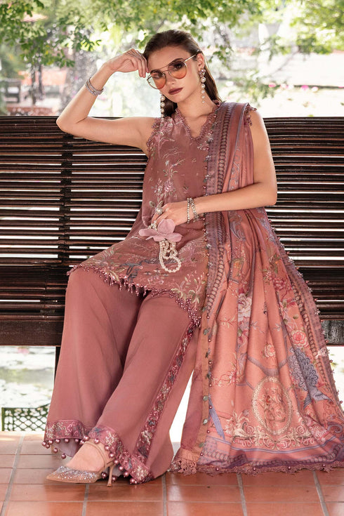 Maria B Embroidered Linen Suit MPT-2801-A