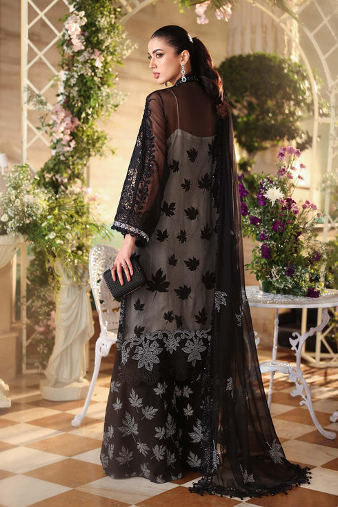 Maria B 3 Piece Embroidered Chiffon Suit MPC-26-101-Black