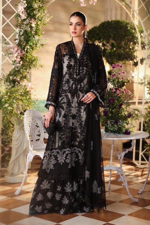 Maria B 3 Piece Embroidered Chiffon Suit MPC-26-101-Black