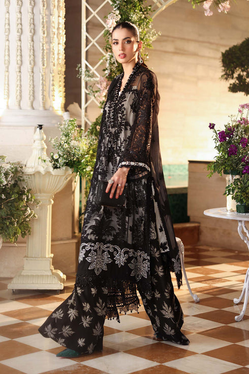 Maria B 3 Piece Embroidered Chiffon Suit MPC-26-101-Black