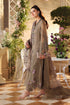 Maria B 3 Piece Embroidered Chiffon Suit MPC-26-102-Muted Mocha Brown