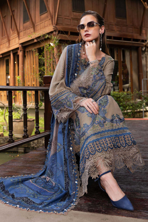 Maria B Embroidered Linen Suit MPT-2806-A