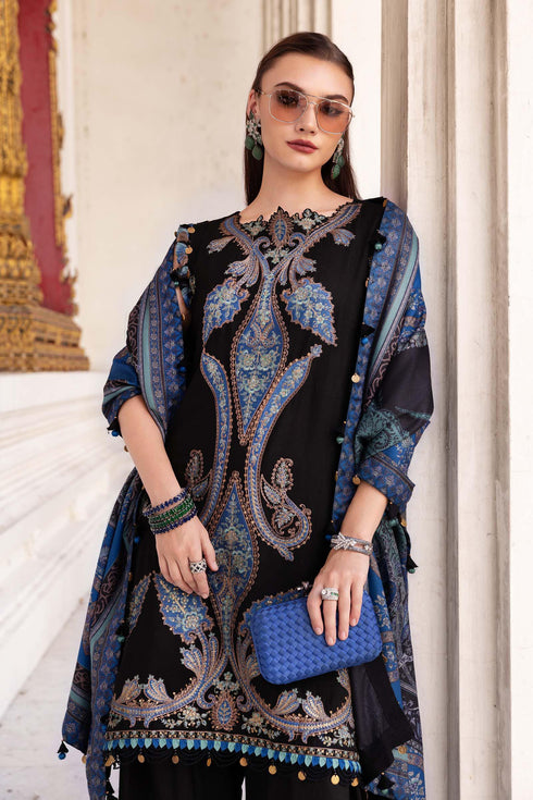 Maria B Embroidered Linen Suit MPT-2806-B
