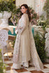 Maria B 3 Piece Embroidered Chiffon Suit MPC-26-107-Ivory Beige