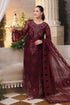 Maria B 3 Piece Embroidered Chiffon Suit MPC-26-108-Burgundy