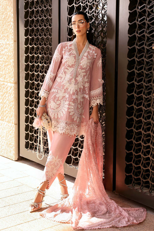 Maria B 3 Piece Embroidered Lawn Karandi Suit D-2603-A