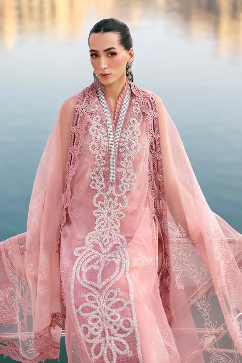 Maria B 3 Piece Embroidered Organza Lawn Suit D-2604-B