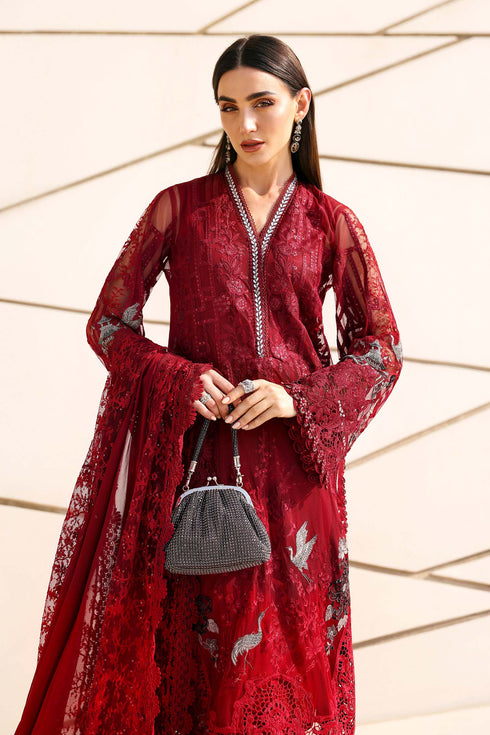 Maria B 3 Piece Embroidered Net Suit D-2607-A