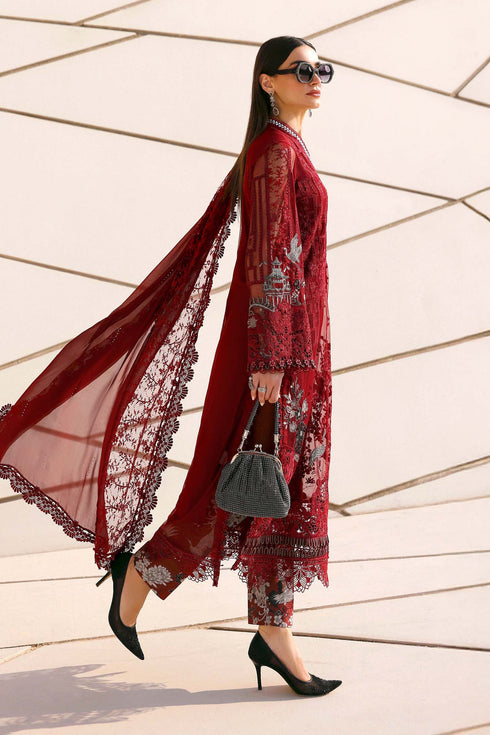 Maria B 3 Piece Embroidered Net Suit D-2607-A