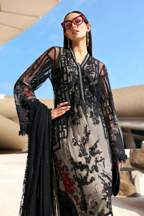 Maria B 3 Piece Embroidered Net Suit D-2607-B