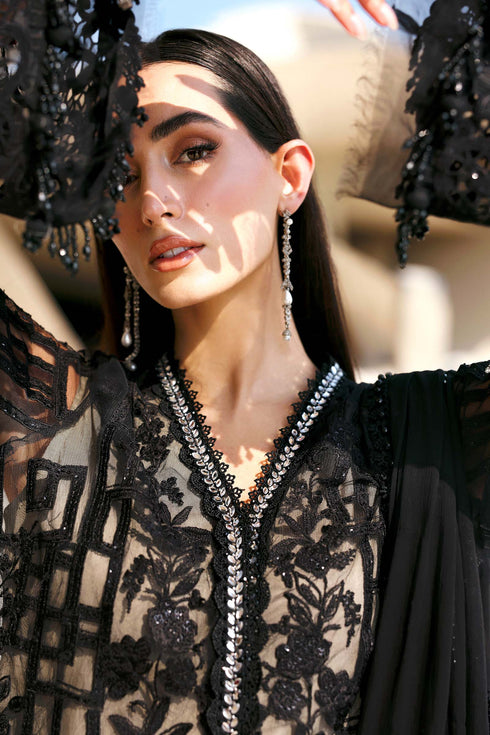 Maria B 3 Piece Embroidered Net Suit D-2607-B