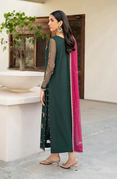 Zarif Embroidered Net Suit HW-03 RAYA