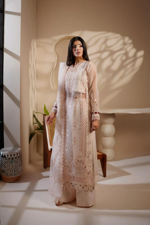 Maryams Embroidered Organza Suit M-1404