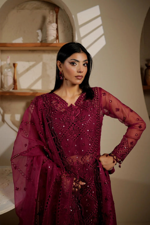 Maryams Embroidered Organza Suit M-1401