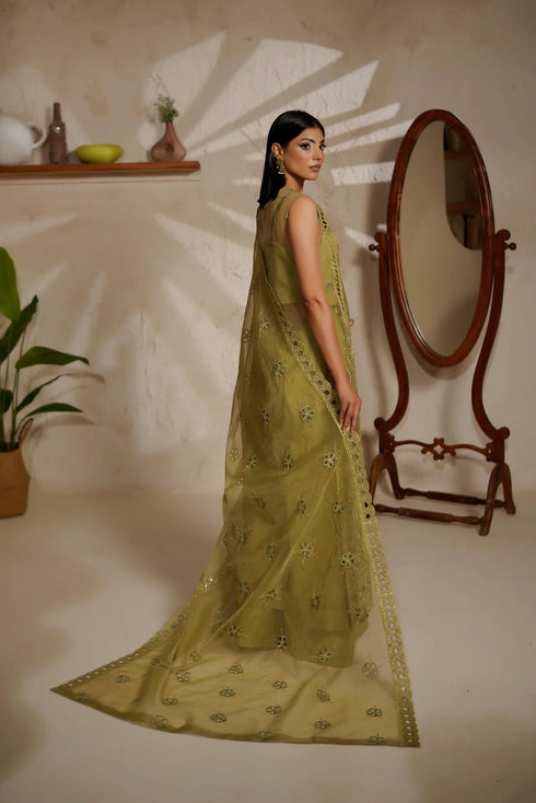 Maryams Embroidered Organza Suit M-1406