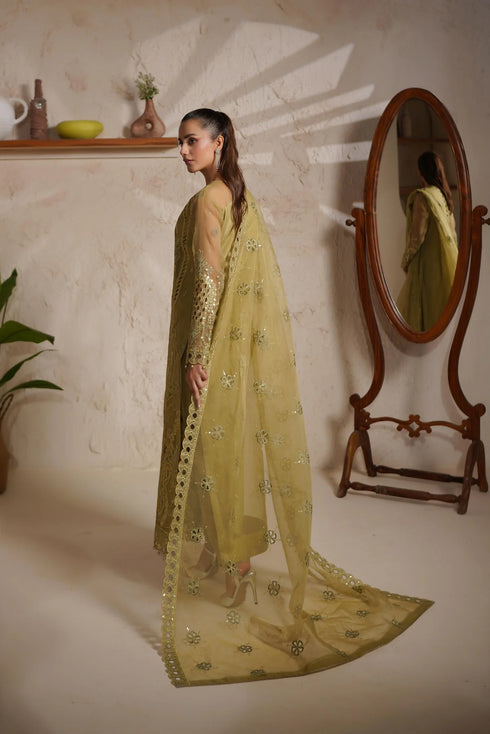 Maryams Embroidered Organza Suit M-1406
