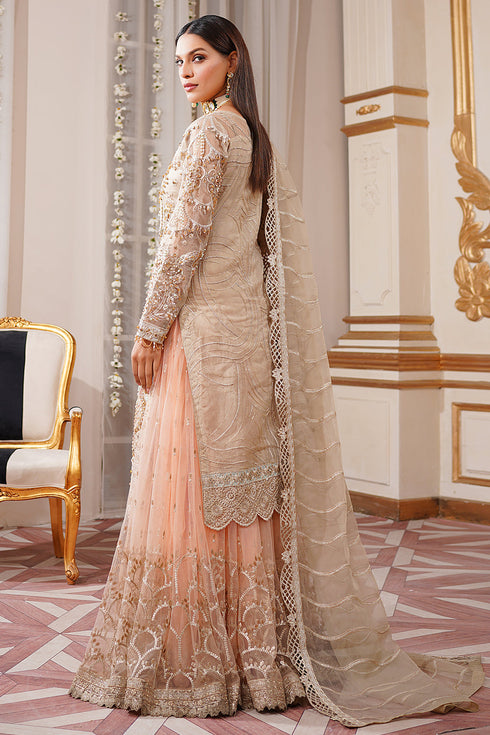 Maryams Embroidered Organza 3 Piece Suit M-104