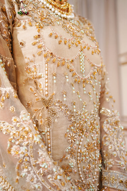 Maryams Embroidered Organza 3 Piece Suit M-104