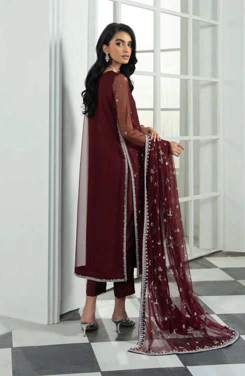 Zarif Embroidered Net Suit HW-04 SOLENA