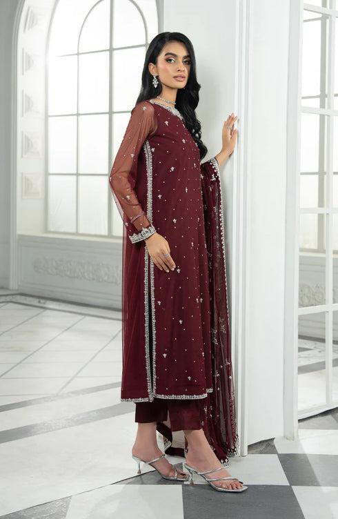 Zarif Embroidered Net Suit HW-04 SOLENA