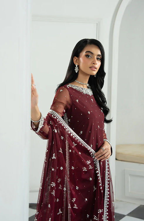 Zarif Embroidered Net Suit HW-04 SOLENA