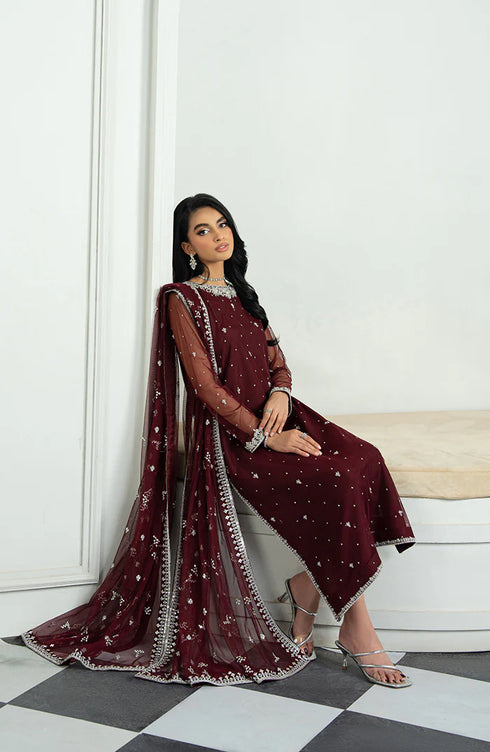 Zarif Embroidered Net Suit HW-04 SOLENA