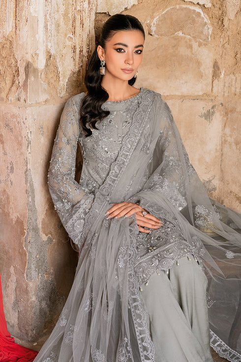 Ramsha Embroidered Net 3 Piece suit H-210