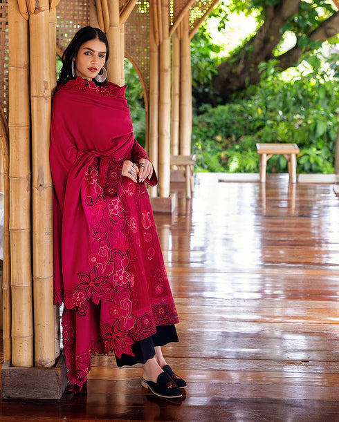 Mushq Embroidered Karandi Suit Darling Bloom