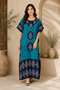 Divine Threads Women’s 100% Cotton Batik Print Kaftan – V-Neck Maxi Dress with Drawstring Waist