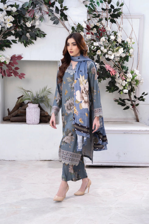 Raniya Embroidered Dhanak 3 Piece Suit RH-06