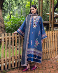 Mushq Embroidered Karandi Suit Granite Song