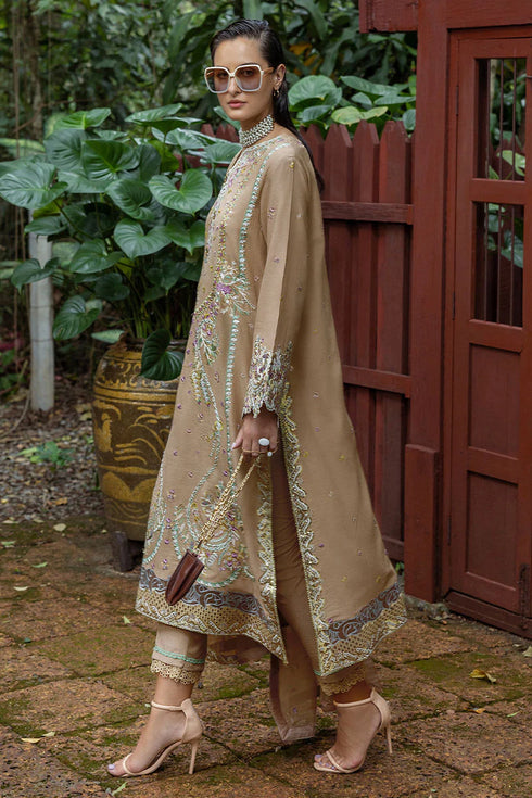 Mushq Embroidered Raw Silk Suit Ardena