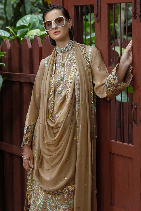 Mushq Embroidered Raw Silk Suit Ardena