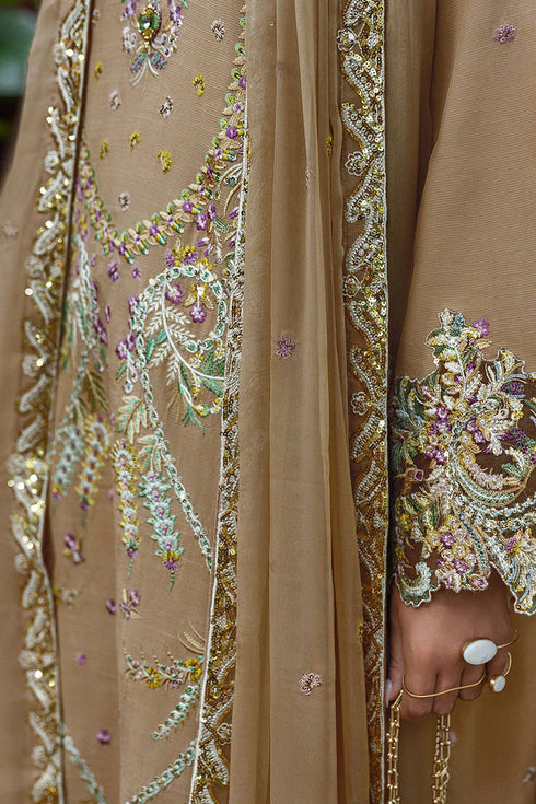 Mushq Embroidered Raw Silk Suit Ardena