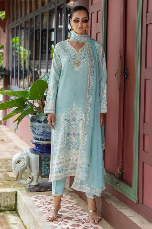 Mushq Embroidered Raw Silk Suit Freyelle