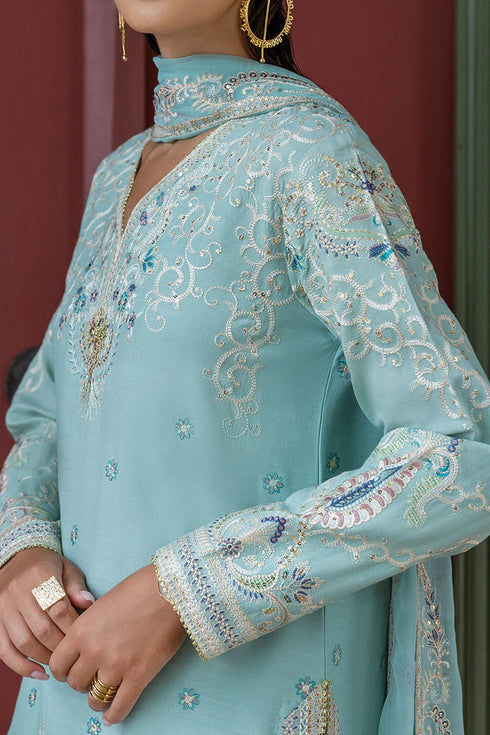 Mushq Embroidered Raw Silk Suit Freyelle