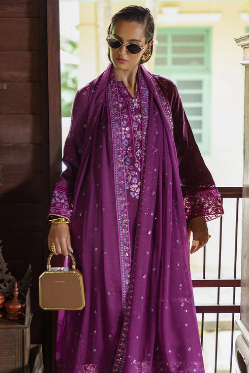 Mushq Embroidered Raw Silk Suit Avenelle