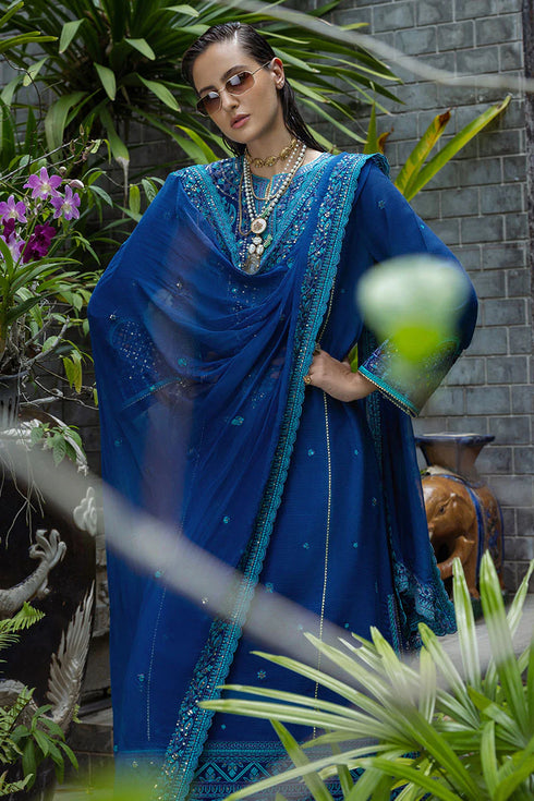 Mushq Embroidered Raw Silk Suit Marisette