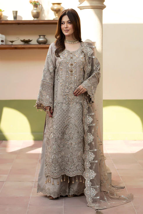 Imrozia Embroidered Organza Suit I-270 Samak
