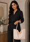LassZone Nude Large Vegan Leather Tote Bag for Women with Inner Zip Pocket
