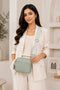 Women’s Light Green Small PU Leather Crossbody Camera Bag with Two Straps