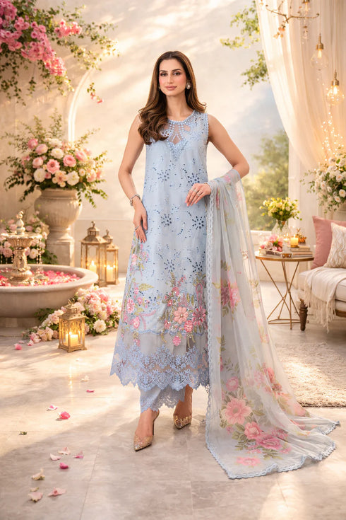 Noor By Saadi Asad Lawn 3 Piece Suit D10-B-Roselle