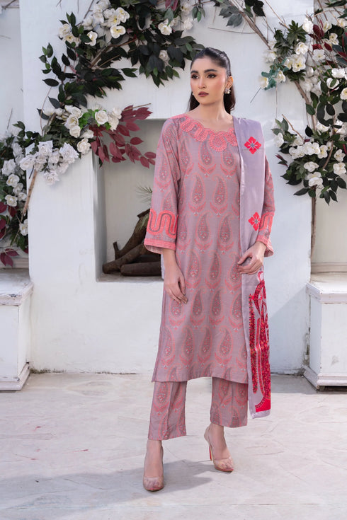 Raniya Embroidered Dhanak 3 Piece Suit RH-02