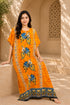 Women’s 100% Cotton Ethnic Print Kaftan Dress – Plus Size Long Beach Cover-Up with Pockets