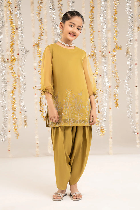 Maria B Kids 2 Piece Embellished Organza Suit MKS-EF26-10-Green