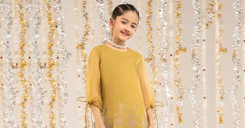 Maria B Kids 2 Piece Embellished Organza Suit MKS-EF26-10-Green