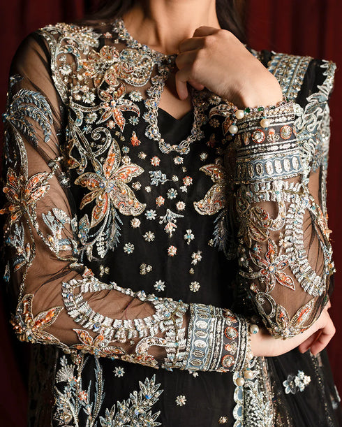 Mushq Embroidered sequined Net Suit Malika